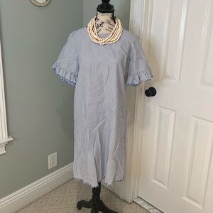 Beach lunch lounge cotton blue/white striped dress | size S | Never Worn